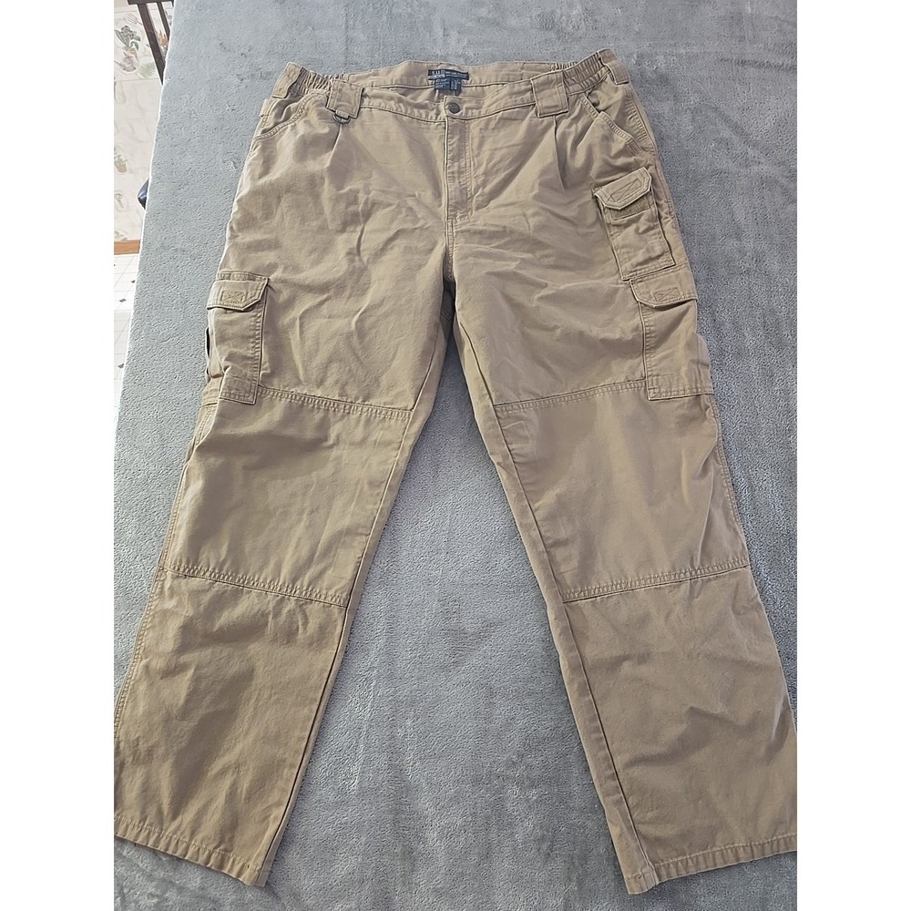 5.11 Tactical Series Mens Cargo Pants Khaki Cotton Size 42x32 Relaxed Fit‎